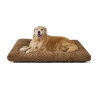 BEDSURE Cama para perros XXL lavable - Cojín para perros con apoyo suave, colchón antideslizante, cama para perros grandes, café caramelo, 119 x 74 x 10 cm