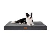 Bedsure Cama Perro Desenfundable Lavable Cojín, 112x81 cm Gris Oscuro | Espuma de nido de abeja ortopédica, tapete perro grande cómodo y plano, para mascotas hasta 30 kg