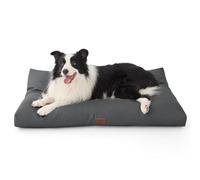 Bedsure Cama Perro Impermeable Grande - 104x69x8 cm Colchón Perro Lavable, Cama para Perros Grandes con Base Antideslizante - Ideal para Uso en Exteriores, Cómoda, Fácil de Limpiar, Gris, XL-Crate