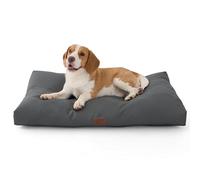Bedsure Cama Perro Impermeable Grande - 89x56x8 cm Colchón Perro Lavable, Cama para Perros Grandes con Base Antideslizante - Ideal para Uso en Exteriores, Cómoda, Fácil de Limpiar, Gris, L-Crate