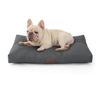Bedsure Cama Perro Impermeable Mediano - 74x46x8 cm Colchón Perro Lavable, Cama para Perros Grandes con Base Antideslizante, Ideal para Uso en Exteriores, Cómoda, Duradera y Fácil de Limpiar, Gris, M