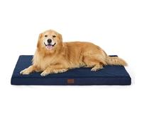 Bedsure Cama Perro Ortopética Extra Grande - Colchón Perro Lavable y Desenfundable, Cojín Perro Viscoelástica con Espuma de Caja de Huevos, Azul Marino, XL, 112x81x7.6 cm