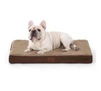 Bedsure Cama Perro Ortopética Mediano - Colchón Perro Lavable y Desenfundable, Cojín Perro Viscoelástica con Espuma de Caja de Huevos, Marrón, M, 76x51x7.6 cm