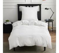 BEDSURE Colchas Ropa de cama de 135 x 200 cm, algodón blanco, juegos de ropa de cama de 135 x 200 cm, funda nórdica de 2 piezas con funda de almohada de 80 x 80 cm, ropa de cama con cremallera