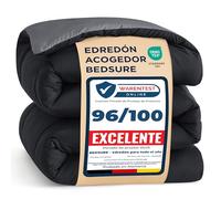 Bedsure Edredón 135x200 Relleno Nordico - Edredón de Cuatro Estaciones para Todo el Año 300 gr/m² - 4 Estaciones Reversible Negro/Gris, Duvet Suave y Cálido para Alérgicos