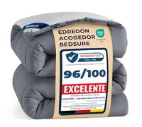 Bedsure Edredon Cama 150 Entretiempo - Relleno Nordico 240x220 cm de 300 gr/m² para Cama Matrimonio 150x200, Edredones Otoño y Primavera, Fibra Suave y Gris