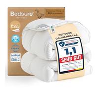 Bedsure Edredón de Plumas 200x200 de Invierno - Certificado Oeko-Tex, Cálido con 90% plumón y 10% Plumas, 1280g Relleno Grueso, Color Blanco