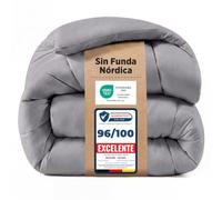 Bedsure Edredón Relleno Nórdico 220x240 - Cama 105, Doble Invierno, Gris | 450gsm, Certificado Oeko-Tex, edredón cálido 4 estaciones, acolchado suave, lavable a máquina sin deformaciones