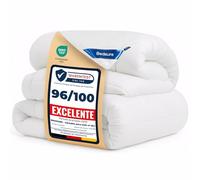 Bedsure Edredón Relleno Nórdico Cama 90 4 Estaciones - Bedding Edredón Reversible Doble 150+300 gr/m² de 150x220 cm Fibra Suave y Antiacaro, Caliente y Cómodo Blanco