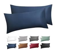 BEDSURE Funda de Almohada 40x80-100% Algodón, Azul Pack de 2, Oeko-Tex