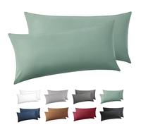 BEDSURE Funda de Almohada 40x80-100% Algodón, V.Herbe Pack de 2, Oeko-Tex