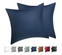 BEDSURE Funda de Almohada 80x80-100% Algodón, Azul Pack de 2, Oeko-Tex