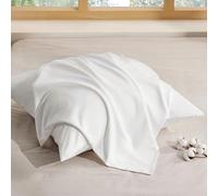 BEDSURE Funda de Almohada 80x80-100% Algodón, Blanco Pack de 2, Oeko-Tex