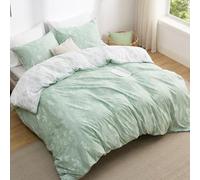 Bedsure Funda Nordica Cama 105/135 - Juego de Cama Reversible de Poliéster Oeko-Tex, Funda de Edredón 200x200 cm y 2 Almohada 50x75 cm, Nórdica con Cremallera, Flores Verdes, Verde