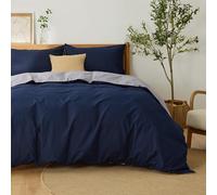 Bedsure Funda Nordica Cama 135 - Funda Nórdica Algodón Cama 150, Juego de Funda de Edredón 200x200 cm y 2 Funda de Almohada 50x75 cm, Funda Nórdica con Cremallera, Certificación Oeko-Tex - Azul/Gris