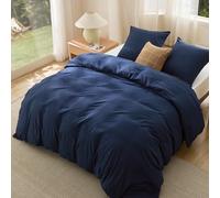 Bedsure Funda Nordica Cama 150 - Poliéster Microfibra Cepillada, Juego de Funda de Edredón 200x200 cm y 2 Funda de Almohada 50x75 cm, Funda Nórdica con Cremallera ÖKO-Tex - Azul
