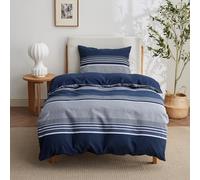 Bedsure Funda Nordica Cama 90 - Juego de Cama Reversible de Poliéster Oeko-Tex, Funda de Edredón 135x200 cm y 1 Almohada 50x75 cm, Nórdica con Cremallera, Rayas Azules, Azul