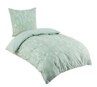 BEDSURE Juego de ropa de cama 135x200 algodón verde - Juego de sábanas 135 x 200 cm con funda de edredón de 2 piezas y funda de almohada de 80x80 cm, ropa de cama ÖKO-TEX reversible con estampado de