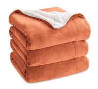 Bedsure Manta Cama - Manta Cama Polar Reversible de Franela y Sherpa, Manta Sofa Grande Gruesa 220x240 cm de Microfibra Suave y Borreguito, Dorado