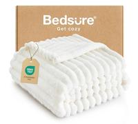 Bedsure Manta de Forro Polar Blanca para sofá, Mantas súper Suaves y acogedoras para Mujeres, Bonita Manta pequeña para niñas, 50 x 70 Pulgadas
