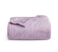 Bedsure Manta de forro polar para sofá, manta suave y acogedora para cama, manta individual cálida para audlts, morado claro, 130 x 150 cm