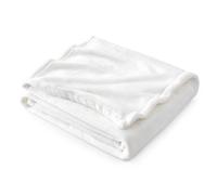Bedsure Manta de Peluche Manta de Lana - Manta de Estar Caliente Suave, sofá Manta XL, Manta para Sofá, Vivir y Mantas de Peluche 130x150cm, Blanco