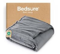 Bedsure Manta de Peluche Manta de Lana - Manta de Estar Caliente Suave, sofá Manta XL, Manta para Sofá, Vivir y Mantas de Peluche 130x150cm, Gris