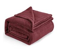 Bedsure Manta de Peluche Manta de Lana - Manta de Estar Caliente Suave, sofá Manta XXL, Grande Manta para Sofá, Vivir y Mantas de Peluche 220x240cm, Rojo