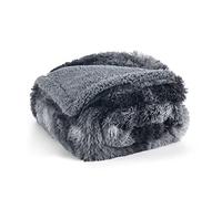 Bedsure Manta Impermeable para Perros Grandes - 100 x 120 cm Manta de Felpa Lavable, Mullida y Suave para Mascotas, Gris Teñido Anudado