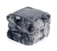 Bedsure Manta Impermeable para Perros Grandes, Manta de Felpa Lavable de 152 x 203 cm, Manta Suave y esponjosa para Mascotas, Gris Teñido Anudado