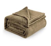 Bedsure Manta para Sofá Plaid - Suave y Calida, Franela Premium Extra Grande para Salon y Cama, Invierno y Verano, Tejido Agradable y Transpirable, XXL 220x240 cm, Camello