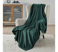 Bedsure Manta para Sofá Plaid - Suave y Calida, Franela Premium Extra Grande para Salon y Cama, Invierno y Verano, Tejido Agradable y Transpirable, XL 130x150 cm, Verde Oscuro