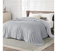Bedsure Manta para Sofá Plaid - Suave y Calida, Franela Premium Extra Grande para Salon y Cama, Invierno y Verano, Tejido Agradable y Transpirable, XXL 220x240 cm, Gris Claro