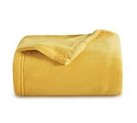 Bedsure Manta para Sofá Plaid - Suave y Calida, Franela Premium Extra Grande para Salon y Cama, Invierno y Verano, Tejido Agradable y Transpirable, XL 150x200 cm, Amarillo Mostaza