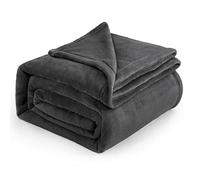 Bedsure Manta para Sofá Plaid - Suave y Calida, Franela Premium Extra Grande para Salon y Cama, Invierno y Verano, Tejido Agradable y Transpirable, XXL 230x240 cm, Gris Oscuro