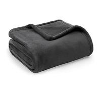 Bedsure Manta para Sofá Plaid - Suave y Calida, Franela Premium Extra Grande para Salon y Cama, Invierno y Verano, Tejido Agradable y Transpirable, XL 150x200 cm, Gris Oscuro