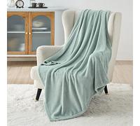 Bedsure Manta para Sofá Plaid - Suave y Calida, Franela Premium Extra Grande para Salon y Cama, Invierno y Verano, Tejido Agradable y Transpirable, XL 130x150 cm, Verde