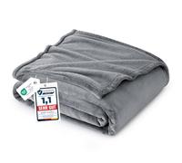 Bedsure Manta para Sofá Plaid - Suave y Calida, Franela Premium Extra Grande para Salon y Cama, Invierno y Verano, Tejido Agradable y Transpirable, XL 150x200 cm, Gris