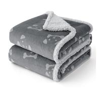 Bedsure Manta Perro Impermeable y Suave - Protector de Sofá, Cama y Perro Coche, Borreguito y Polar para Gatos, Antideslizante y Lavable (102x127cm, Gris)