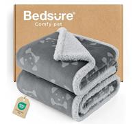 Bedsure Manta Perro Impermeable y Suave - Protector de Sofá, Cama y Perro Coche, Borreguito y Polar para Gatos, Antideslizante y Lavable (127x152cm, Gris)