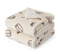 Bedsure Manta Perro Impermeable y Suave - Protector de Sofá, Cama y Perro Coche, Borreguito y Polar para Gatos, Antideslizante y Lavable (127x152cm, Crema)