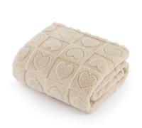 Bedsure Manta Perro, Manta Sofá para Perro Grande, Manta Suave para Gatos, Pequeños Antipelos Mascotas Cama (80x100cm, Crema)