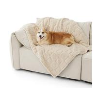 Bedsure Manta Perro, Manta Sofá para Perro Grande, Manta Suave para Gatos, Pequeños Antipelos Mascotas Cama (100x120cm, Crema)