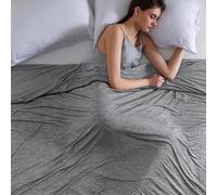 Bedsure Manta refrescante para Verano 150 x 200 cm - Manta de Verano de Fibras Ligeras de refrigeración ARC-Chill Q-MAX > 0,4, Manta de refrigeración para Personas Que Sudan Mucho por la Noche, Gris