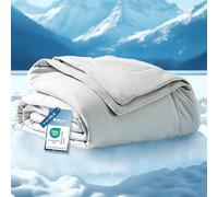 Bedsure Manta Refrescante para Verano - Ligera con Fibras ARC-Chill Q-MAX>0,4 para Personas Calurosas y Sudor Nocturno, Manta Suave para Cama, 220x240 cm, Gris