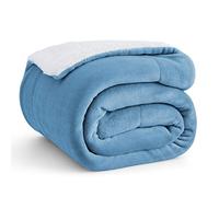 Bedsure Manta Sofá Polar Invierno - Mantas Grande Suave y Cálida para Cama y Sofá, Manta Polar Reversible de Franela y Borreguito, Sherpa Gruesa, Acogedor, XL 150 x 200 cm, Azul Cielo