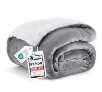 Bedsure Manta Sofá Polar Invierno - Mantas Grande Suave y Cálida para Cama y Sofá, Manta Polar Reversible de Franela y Borreguito, Sherpa Gruesa, Acogedor, XL 130 x 150 cm, Gris