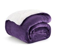 Bedsure Manta Sofá Polar Invierno - Mantas Grande Suave y Cálida para Cama y Sofá, Manta Polar Reversible de Franela y Borreguito, Sherpa Gruesa, Acogedor, XL 150 x 200 cm, Violeta