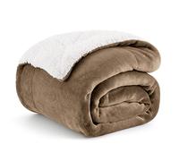 Bedsure Manta Sofá Polar Invierno - Sherpa, Camello, 150x200 cm | Mantas para Cama, Mantas Grande Suave y Cálida para Sofá, Manta Borrego Polar Reversible de Franela y Borreguito, Acogedor