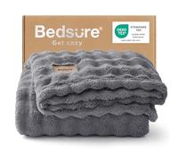 Bedsure Manta Suave Polar Burbuja - Regalos para Mujeres Decorativa Mantas, Sofá, Cama, Cubre Cama Cálido, Manta Polar para Salón, Dormitorio y Hogar, Gris, 150x200 cm